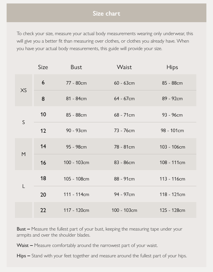 Help Size Chart